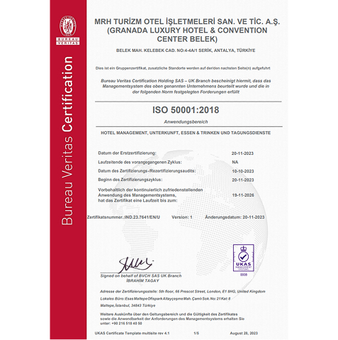 Granada Okurcalar Sertifikalar ıso 50001 De